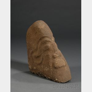 African Carved Stone Head