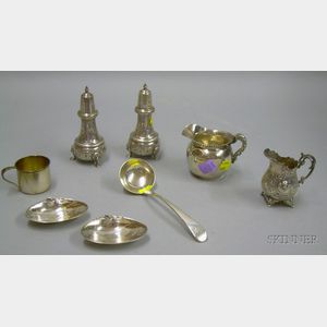 Eight Pieces of Sterling Silver and Silver Plated Table Articles