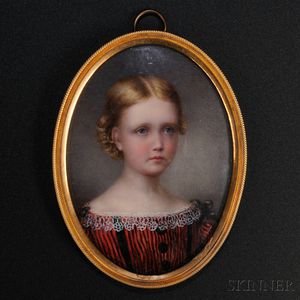 Portrait Miniature on Ivory of a Young Girl