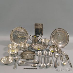 Miscellaneous Group of Sterling and Coin Silver Flatware and Tableware