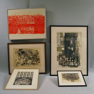 Five Framed Prints: Rudolf (Ru) Harold van Rossem (Dutch, b. 1924),Impressions of Southern Italy