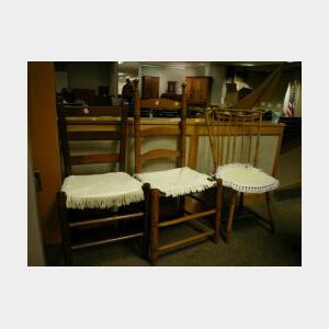 Slat-back Chair, Ladder-back Chair and a Windsor Rod-back Side Chair.