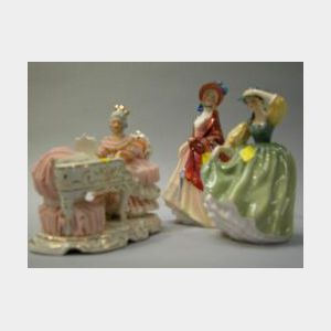 Two Royal Doulton Ceramic Figures and a German Porcelain Figure
