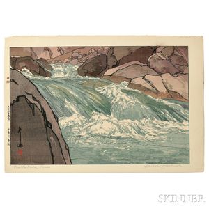 Hiroshi Yoshida (1876-1950),Rapids of the Nakabusa River