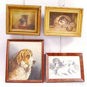 Four Framed Works Depicting Animals