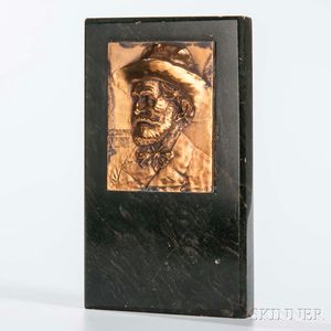 Franz Stiasny (Polish, 1881-1941) Bust Plaquette of Giuseppe Verdi