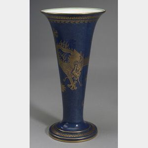 Wedgwood Bone China Powder Blue Lustre Trumpet Vase