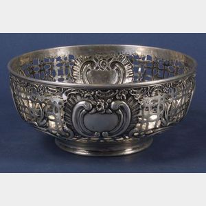 Continental Rococo Revival Reticulated Silver Centerbowl