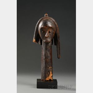 African Carved Wood Head