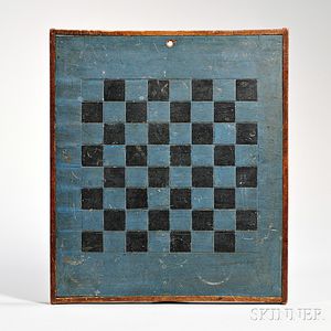 Blue- and Black-painted Checkerboard