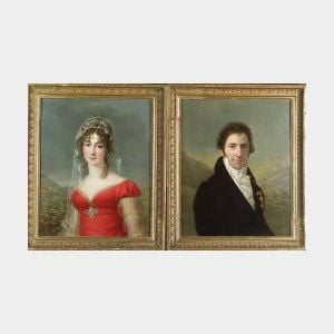 Carl von Sales (German, 1797-1870) Pair of Portraits