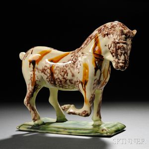 Staffordshire Cream-colored Earthenware Model of a Horse