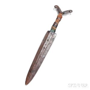Athabascan Double Volute Copper Dagger
