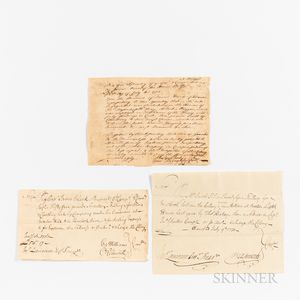 Three Documents Regarding Payment for Losses at Bunker Hill and the Boston Light House
