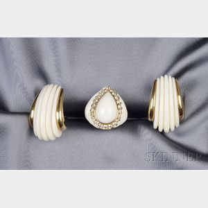 18kt Gold, White Coral, and Diamond Suite