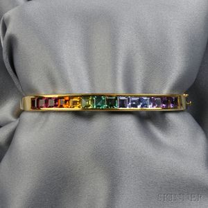 18kt Gold Gem-set Bracelet