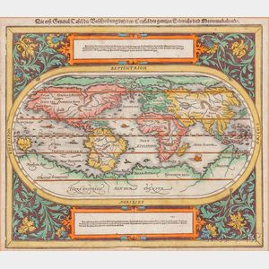 World Map. Sebastian Münster (1488-1552) Die Erst General Tafel / Die Beschreibung und den Circkel des Gantzen Erdtrichs und Meers Innh