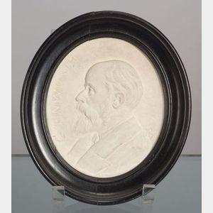 White Stoneware Self Portrait of George Tinworth