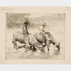Mortimer Luddington Menpes (British, 1855-1938) Water Buffalo.