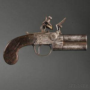 English Over and Under Boxlock Pistol