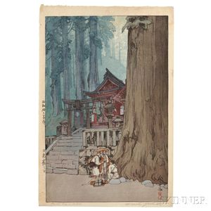 Hiroshi Yoshida (1876-1950),Misty Day in Nikko