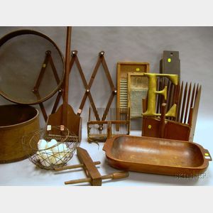 Group of Country Wooden Kitchen and Domestic Items