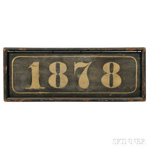 Black-painted and Gilt "1878" Sign