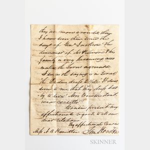 Houston, Sam (1793-1863) Autograph Letter Signed, 8 January 1850.