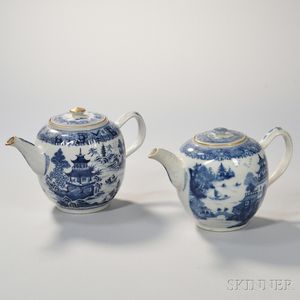 Two Nanking Export Porcelain Teapots