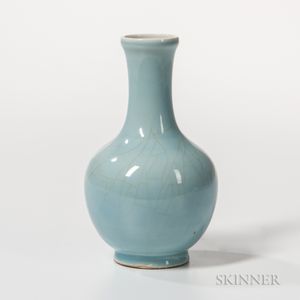 Sky Blue-glazed Bottle Vase