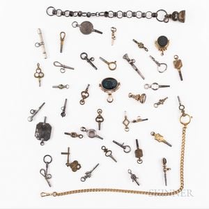 Thirty-three Watch Keys, Chains, and Fobs