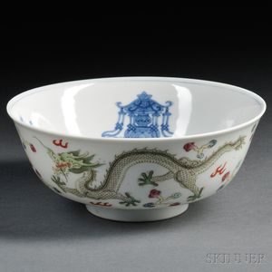 Blue and White Famille Bowl