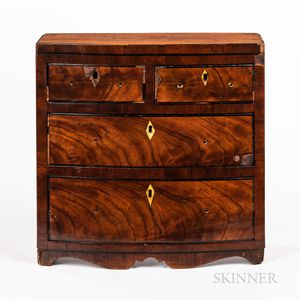 Miniature Federal-style Mahogany Bow-front Chest of Drawers