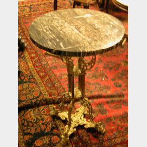 Art Deco Black Marble-top Cast Brass Stand.