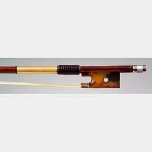 French Gold and Tortoiseshell Mounted Violin Bow, Jules Fetique