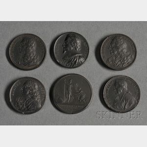 Six Black Basalt Medallions