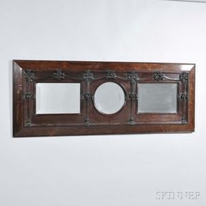 Art Nouveau Three-panel Mahogany Mirror