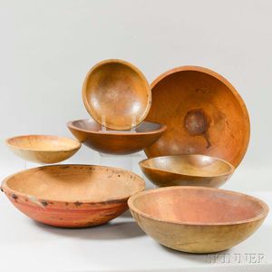 Seven Turned Wood Bowls