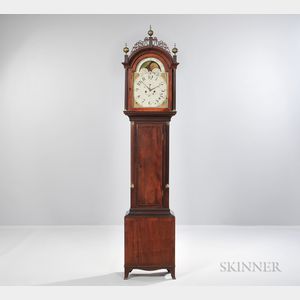 Mahogany and Mahogany Veneer Tall Case Clock