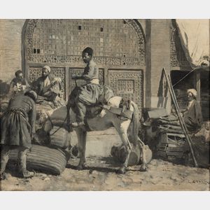Edwin Lord Weeks (American, 1849-1903) Caravansary at Shiraz, Persia