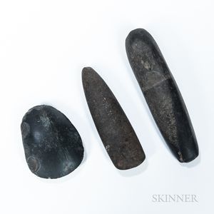 Three Melanesian Stone Adze Blades