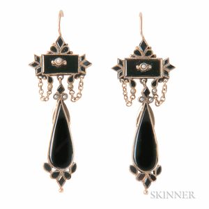 10kt Gold and Onyx Earrings