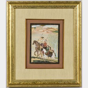 Miniature Painting of a Hunting Scene