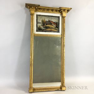 Federal Gilt and Reverse-painted Tabernacle Mirror