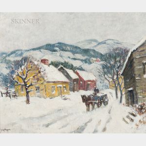 Guy Carleton Wiggins (American, 1883-1962) New England Farm, Winter
