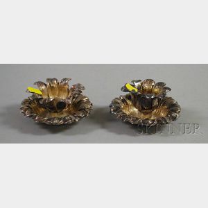 Pair of Tiffany & Co. Sterling Silver Floral Candleholders