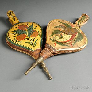 Two Yellow Paint-decorated Bellows