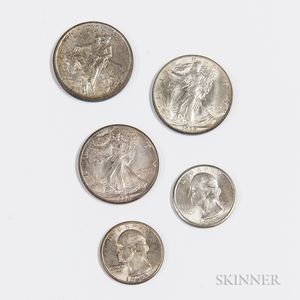 Five American Uncirculated Coins