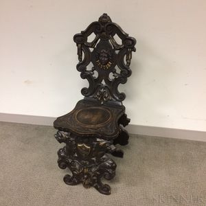Victorian Carved Oak Hall Chair