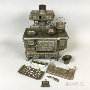 Rival Cast Iron Toy Stove and Accessories